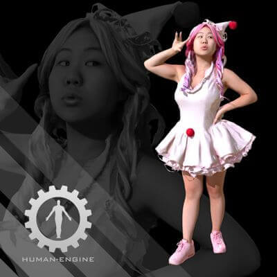 Lily in Pink Clown Costume Female Scan