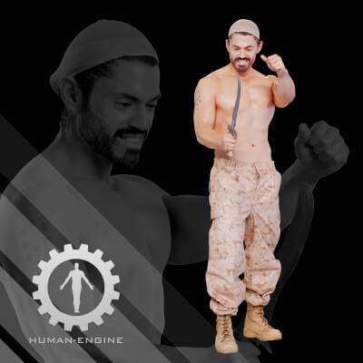 Male Scan - Victor Knife Pose 224