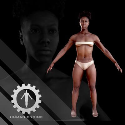 Tiana Rigged Female Scan with Expressions