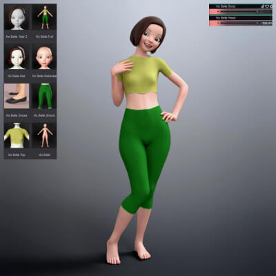 HX Belle Cartoon Character for Genesis 8 Female