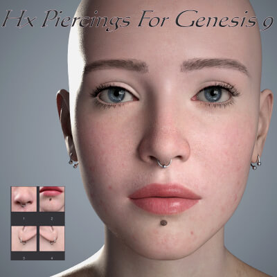 Hx Piercings for Genesis 9