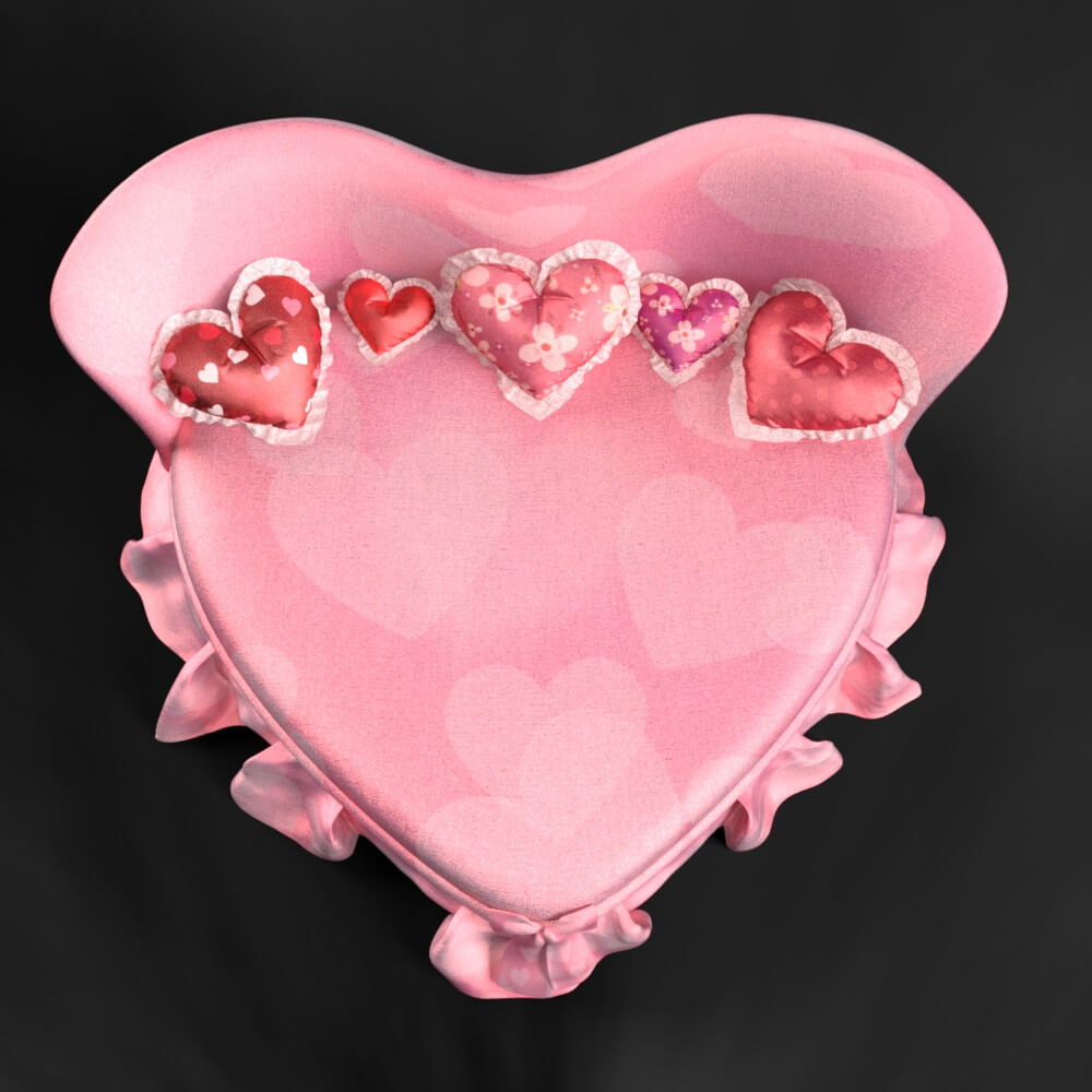Heart Bed + Gift Room - Daz Content by HumanXYStudio