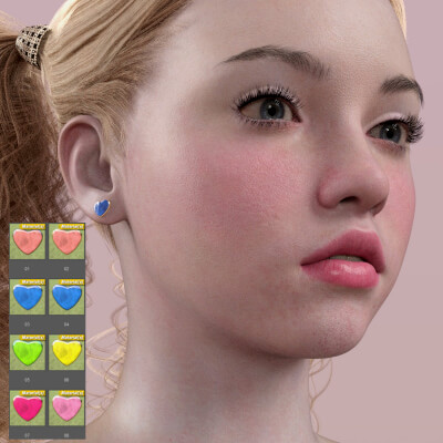 Heart Earrings for Genesis 9