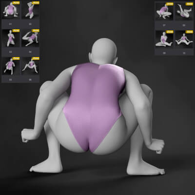 HX Floor Poses for Genesis 9 Female