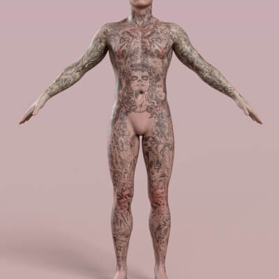 HX Full Tattoo Makeup for Genesis 9 by HumanXYStudio