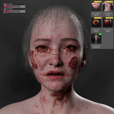 HX Living Dead Pro Textures for Genesis 9 by HumanXYStudio