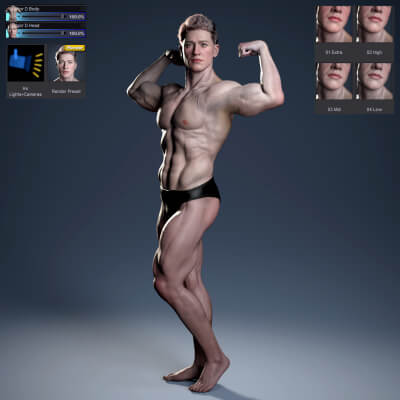 Igor D with Pro Textures for Genesis 9 by HumanXYStudio