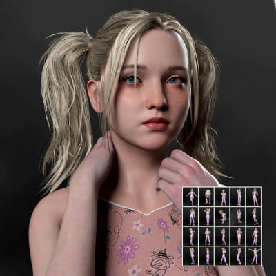 Luna Teen Morph 20 Poses for Genesis 9 by HumanXYStudio
