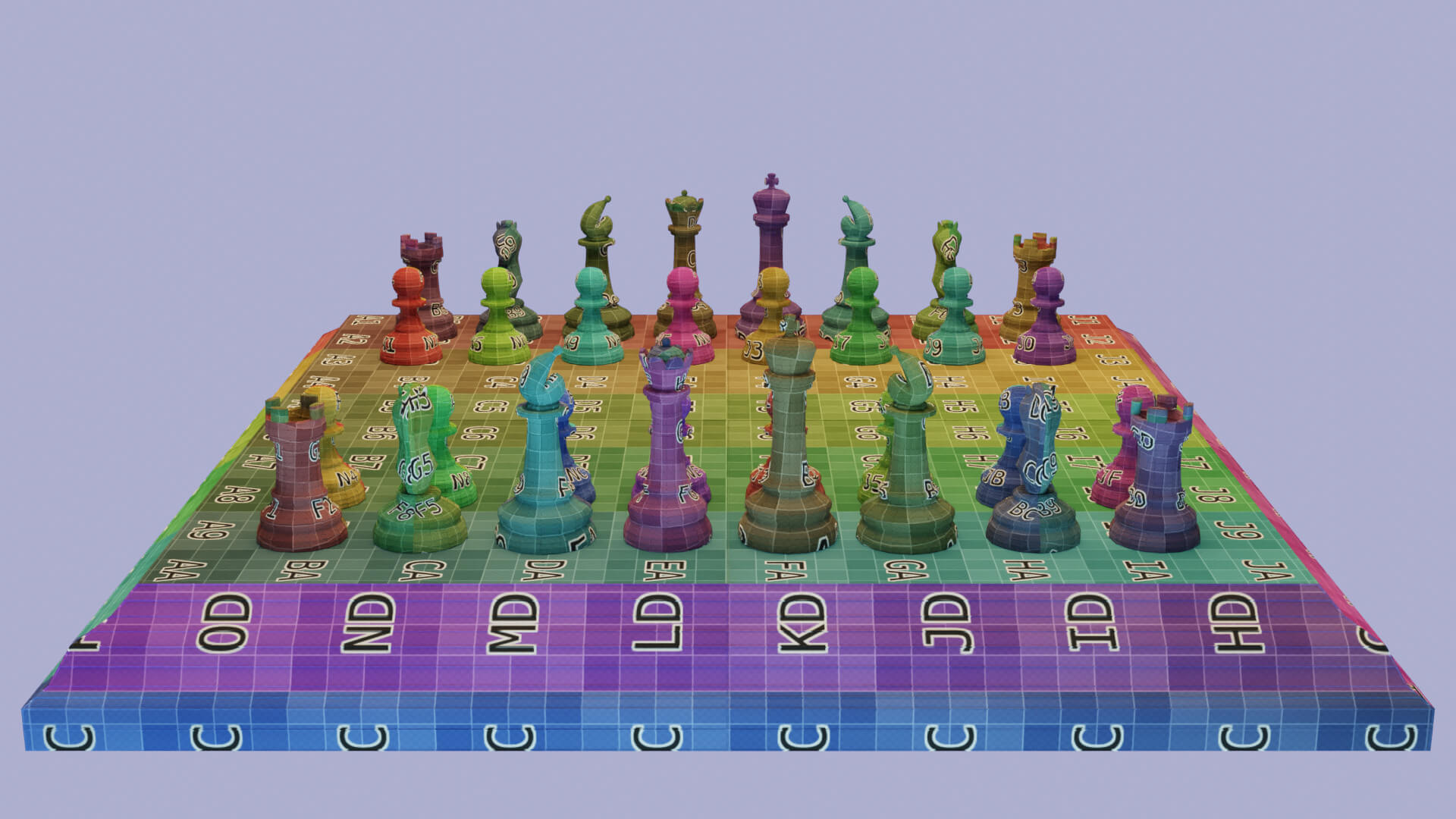 Chess Board Game 3D Model by HUNTR3D