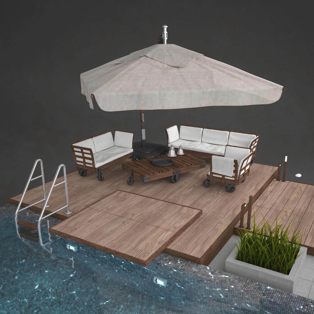 Swimming Pool Equipment 3D Model by hussein002