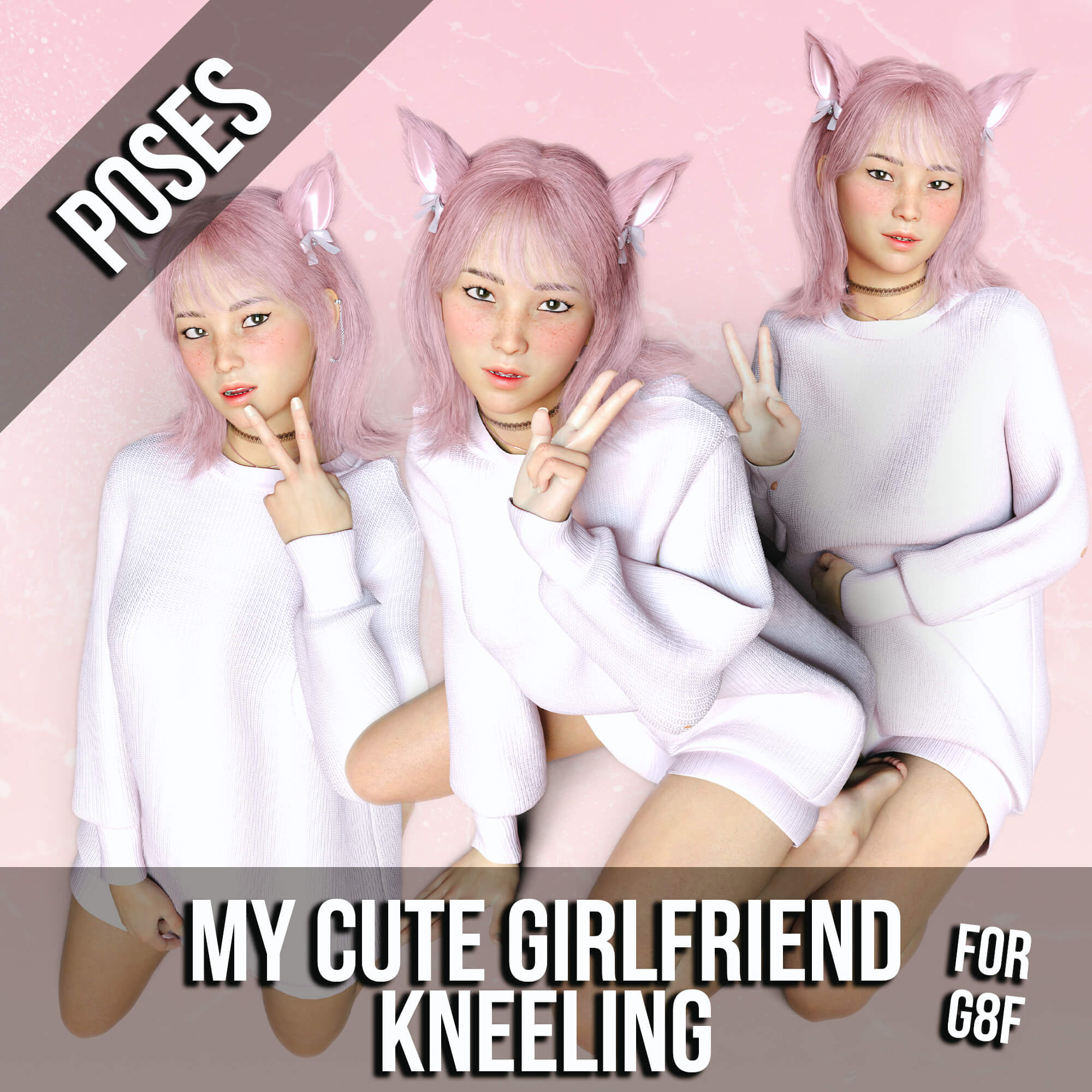15 My Cute Girlfriend Kneeling Poses for G8F - Daz Content by IAmAFox