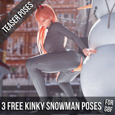 3 Free Kinky Snowman Poses for G8F Teaser by IAmAFox