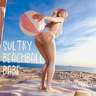 Sultry Beachball Babe Collab Poses for G8F by IAmAFox