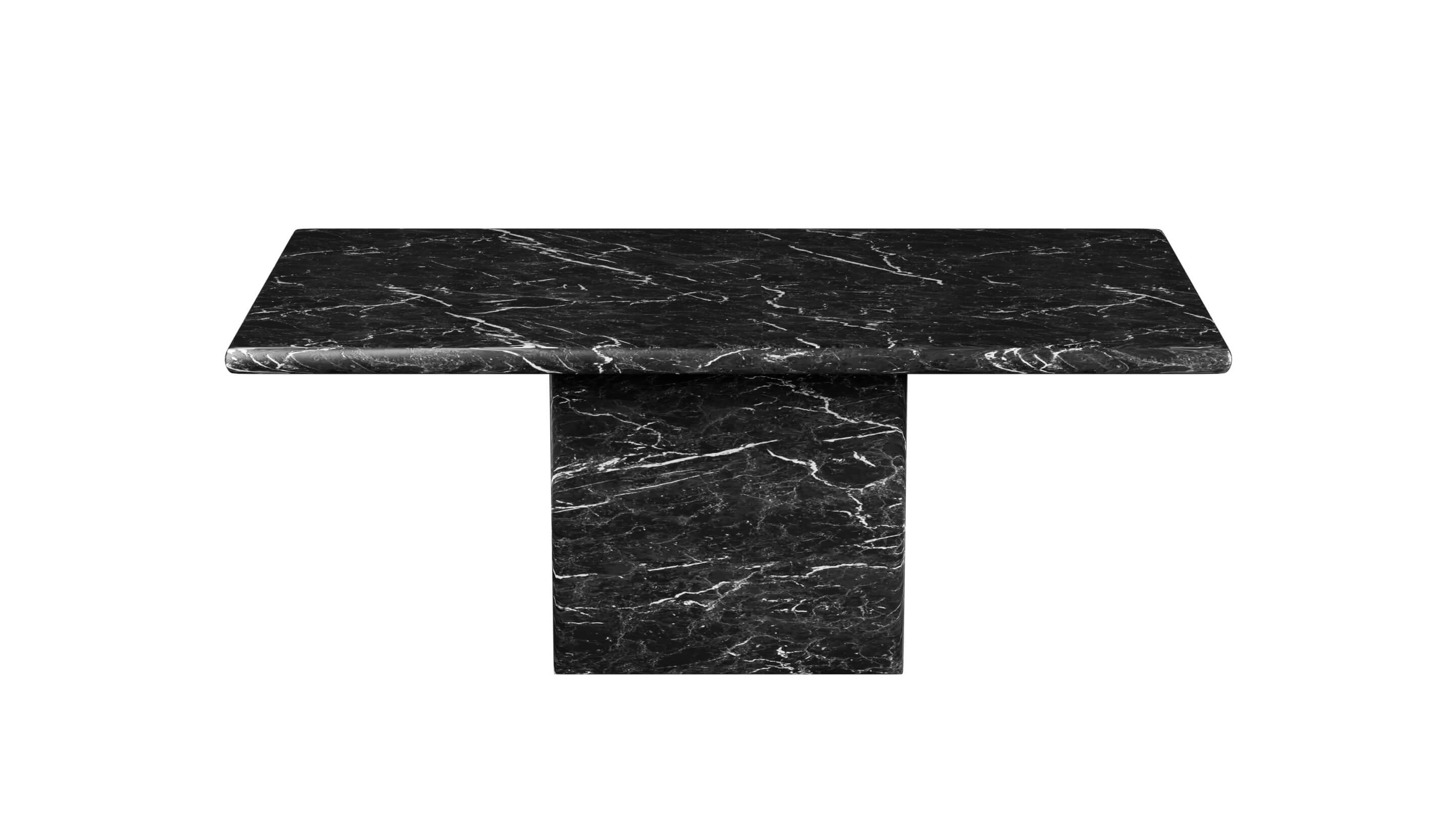 Nero Marquina Marble Dining Table Stone - 3D Model by ibrohim3d