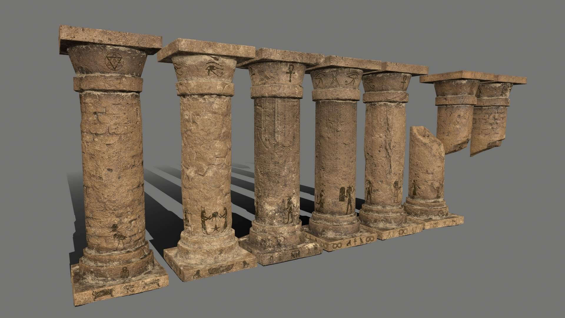 Pillar Set 3D Model by icekazim