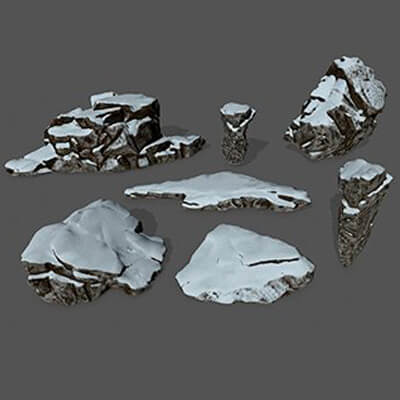 Snow Rocks Model Snow Rocks - 3D Model by icekazim