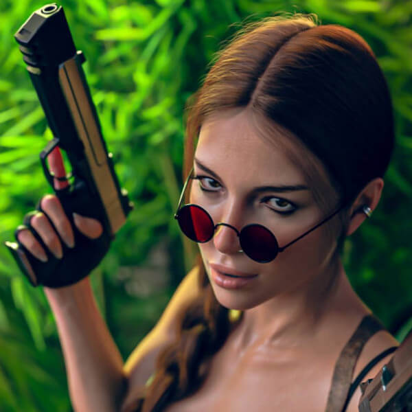 Lara Croft 3D Render, Digital Art by Idylla