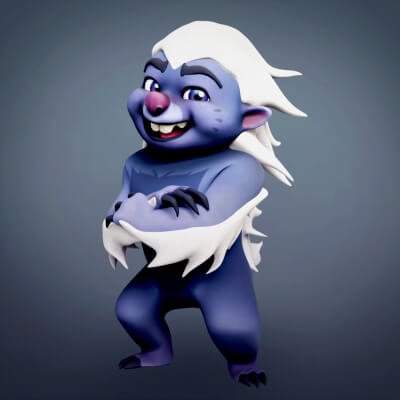 Honey Badger Cartoon Character for Blender Low Poly 3D Model