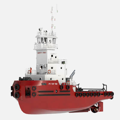 Articulated Tugboat Red