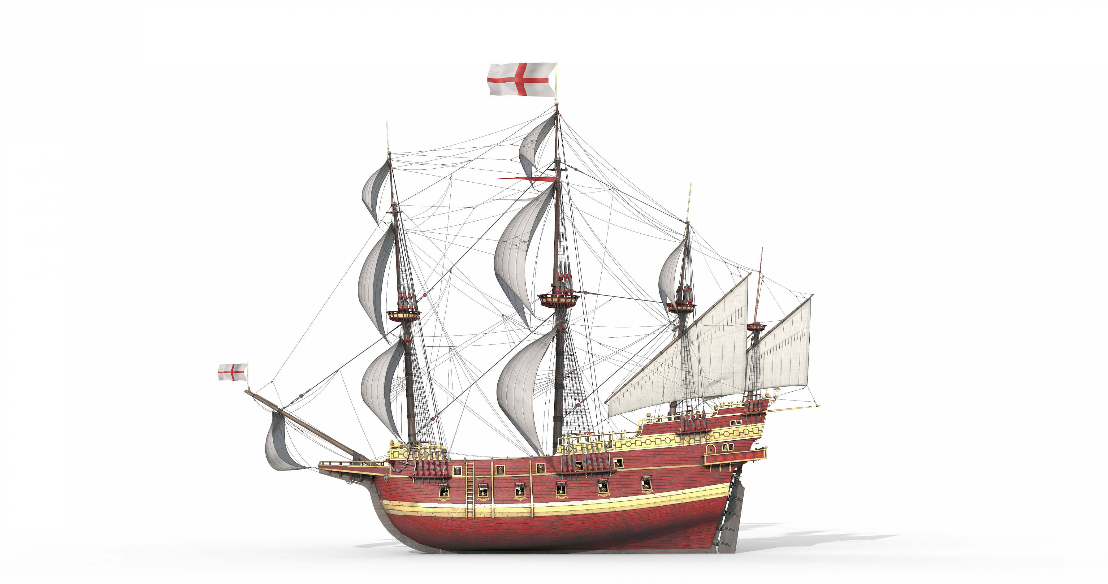 Galleon Ship With Interior - 3D Model by IgorYerm