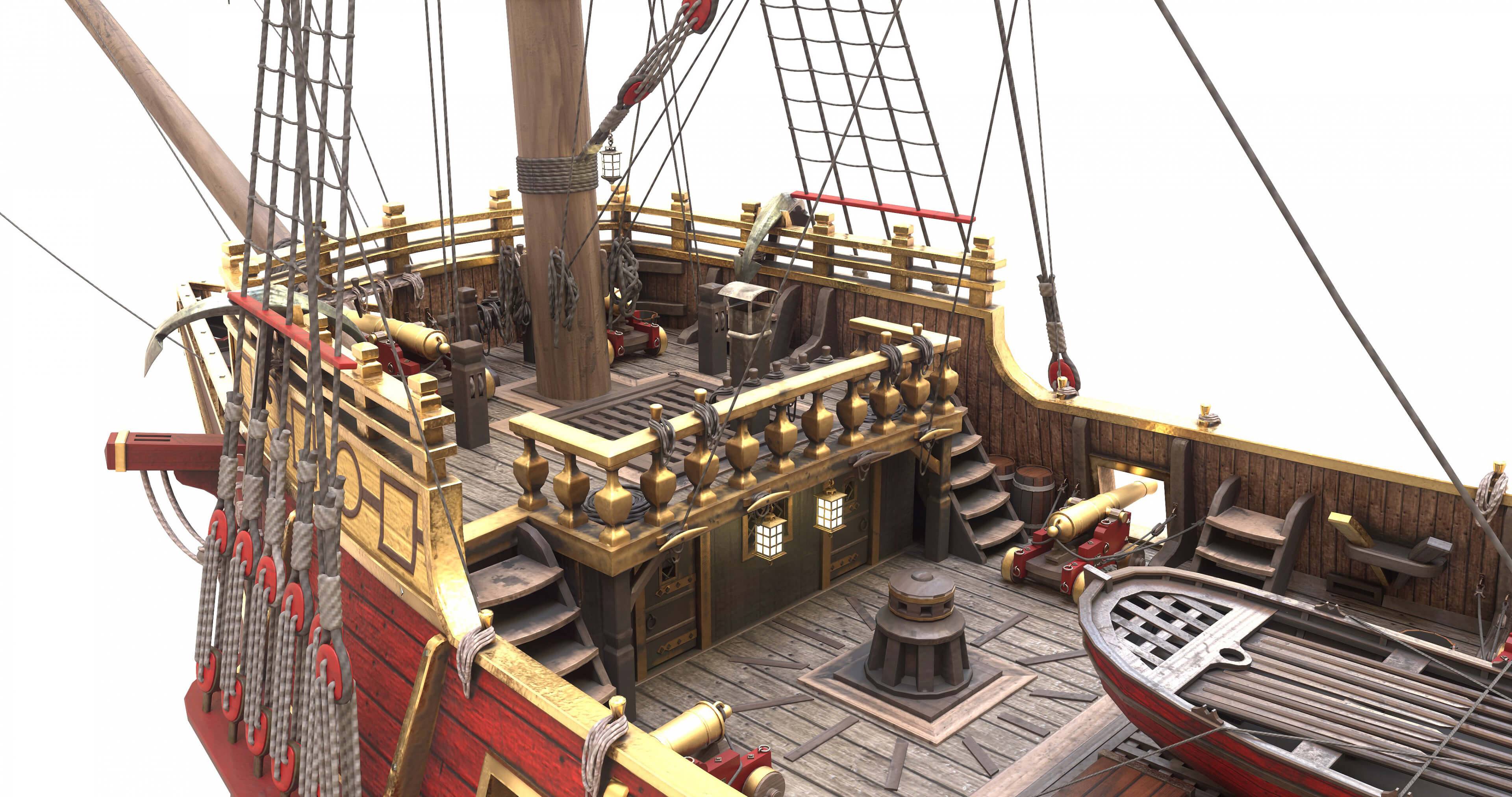 Galleon Ship With Interior - 3D Model by IgorYerm
