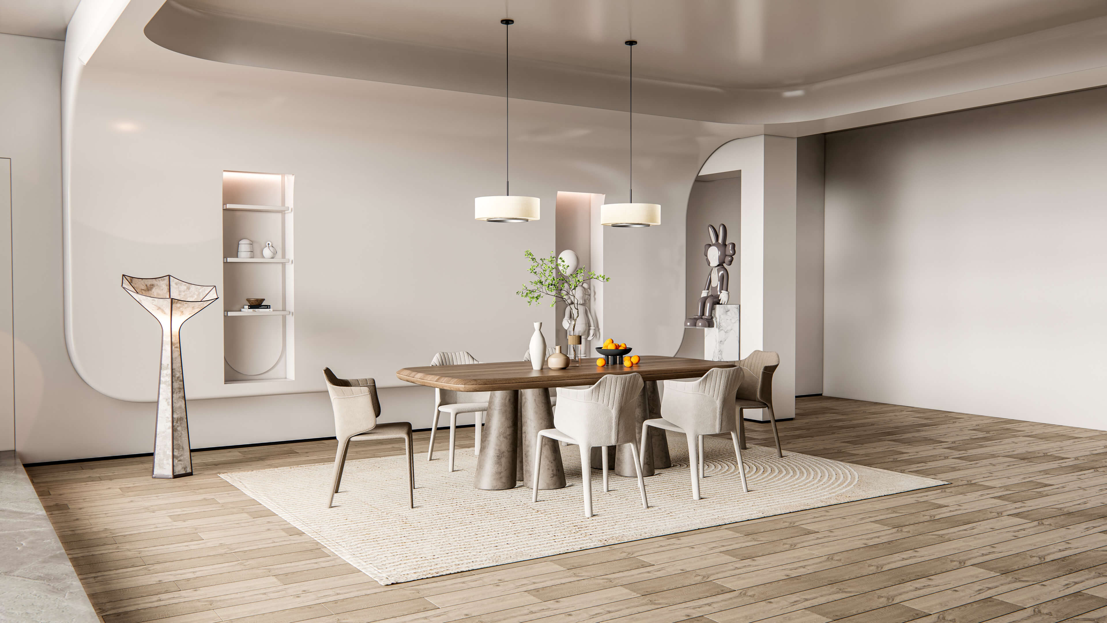 Dining Room Interior 01 - 3D Model by IID Studio