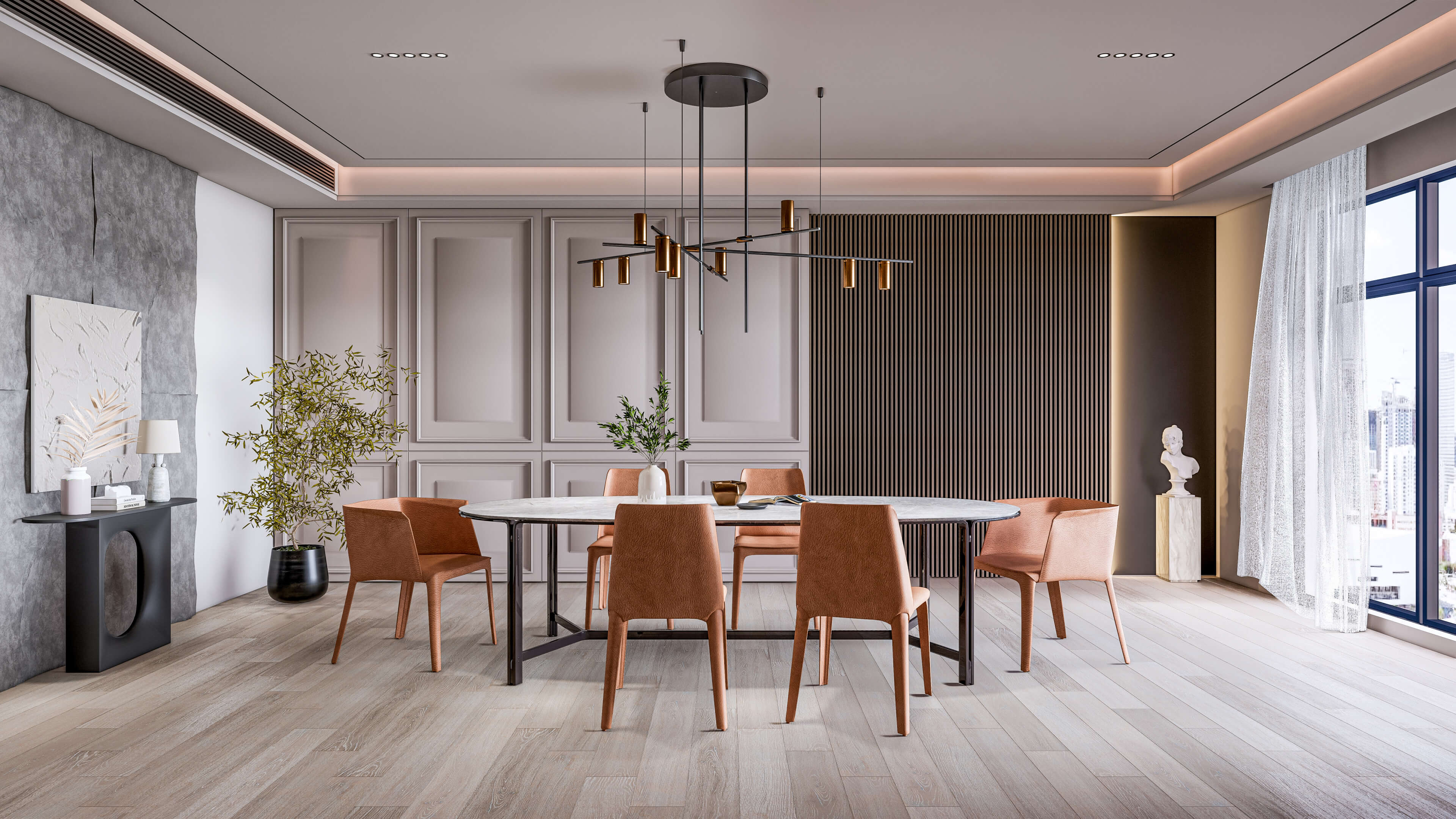 Dining Room Interior Dining Wall Dining Table Full Scene - 3D Model by ...