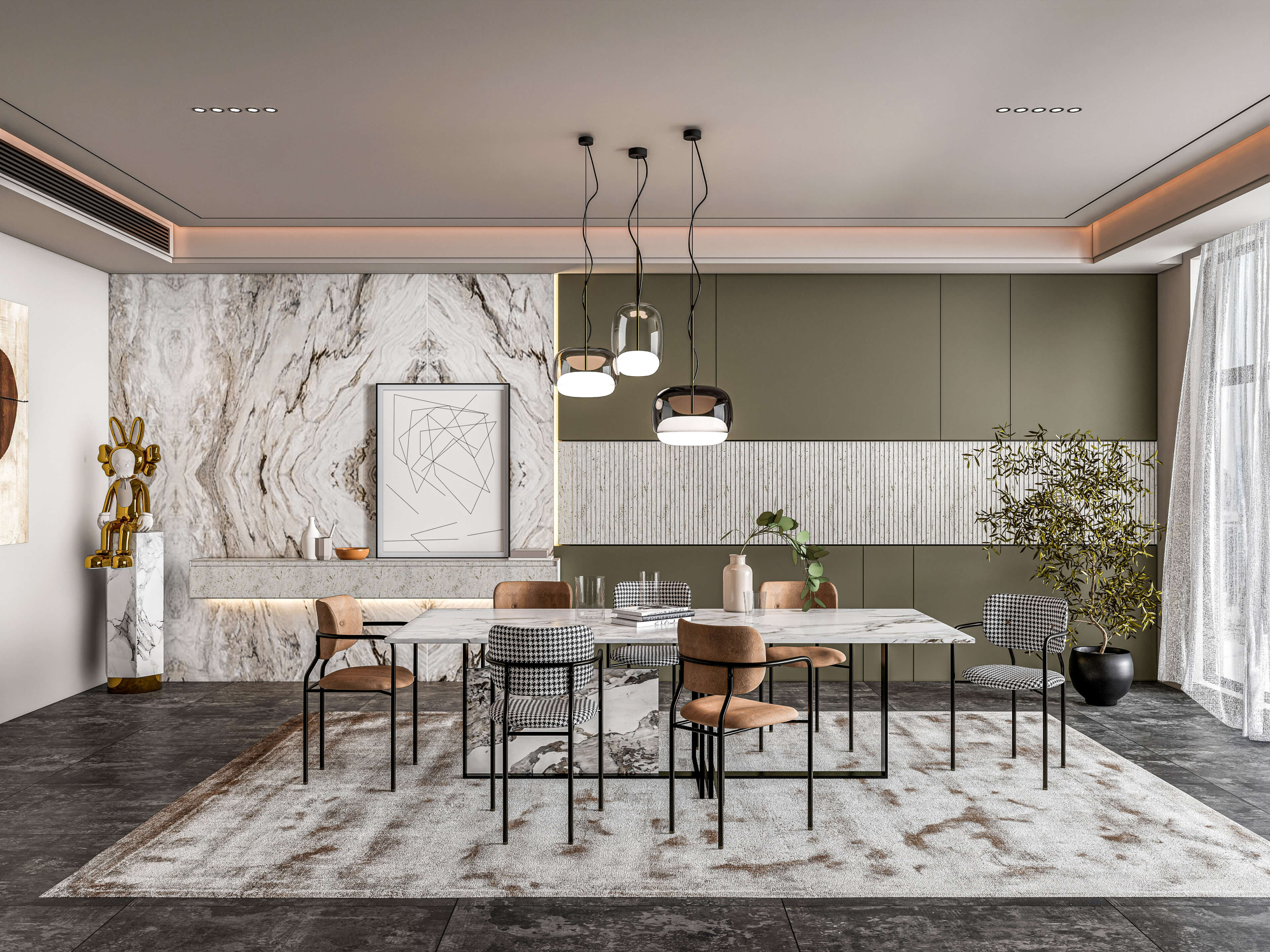 Dining Room Interior 04 - 3D Model by IID Studio