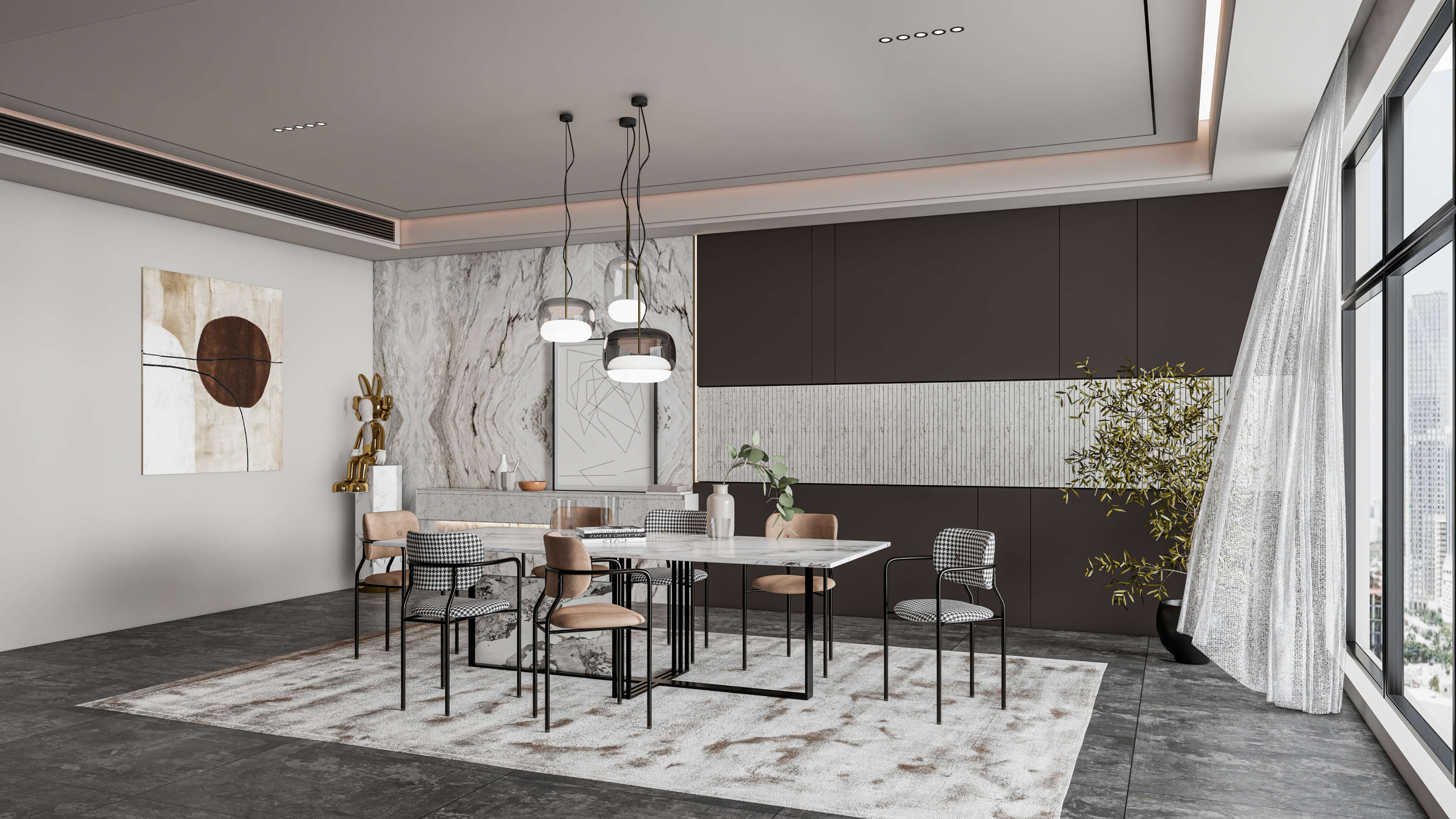 Dining Room Interior 04 - 3D Model by IID Studio