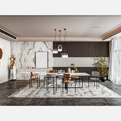 Dining Room Interior 04 - 3D Model by IID Studio