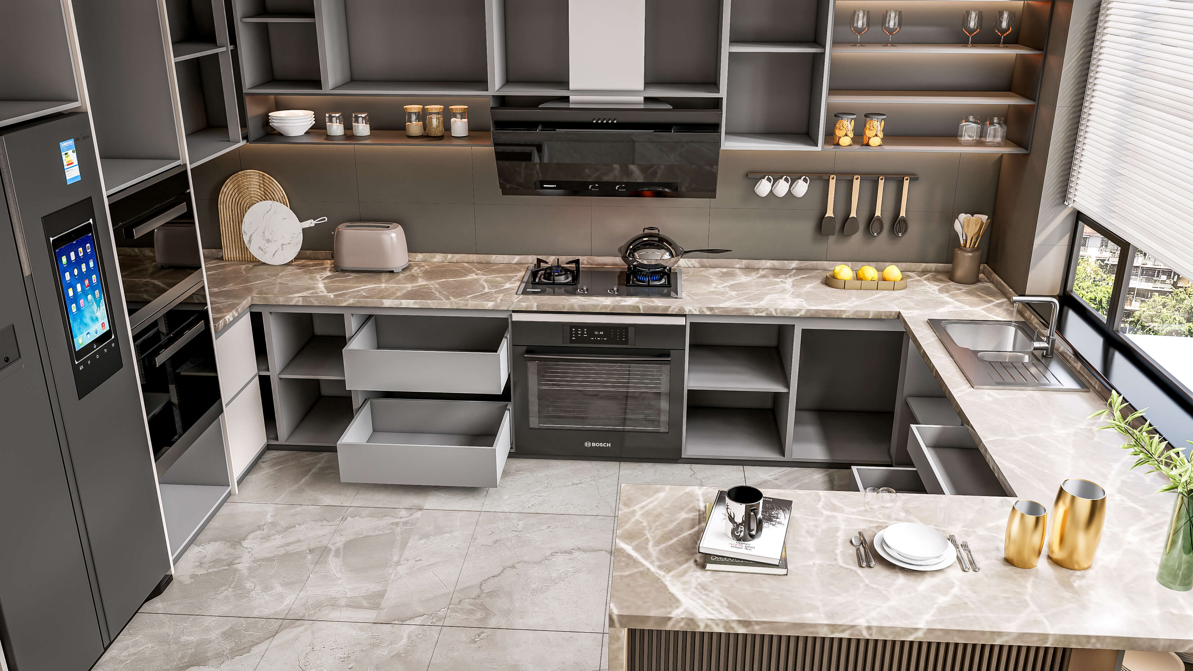 Kitchen Parametric Fully Resizable 66 - 3D Model by IID Studio