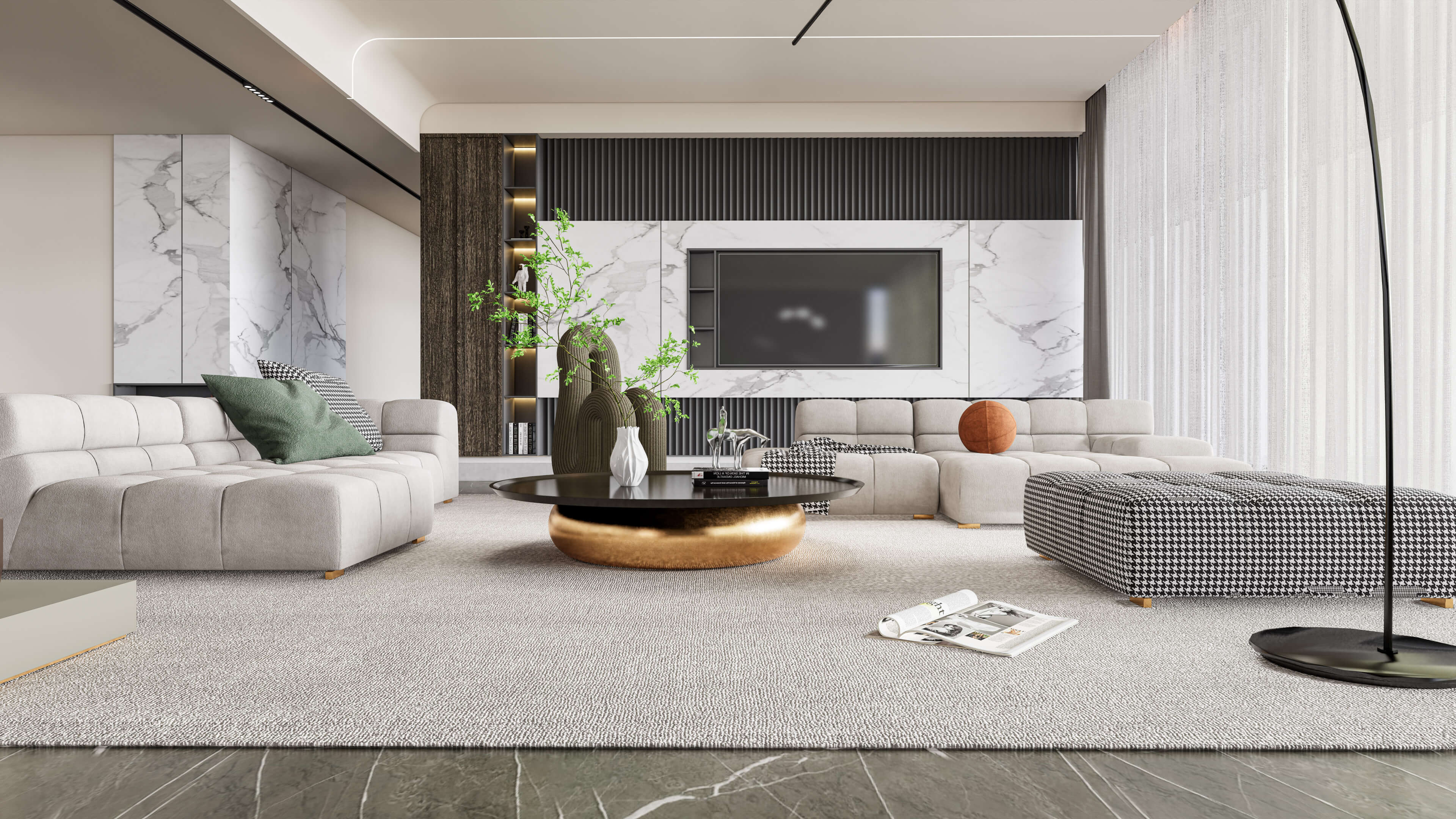 Living Room Interior Full Scene 8 3D Model by IID Studio