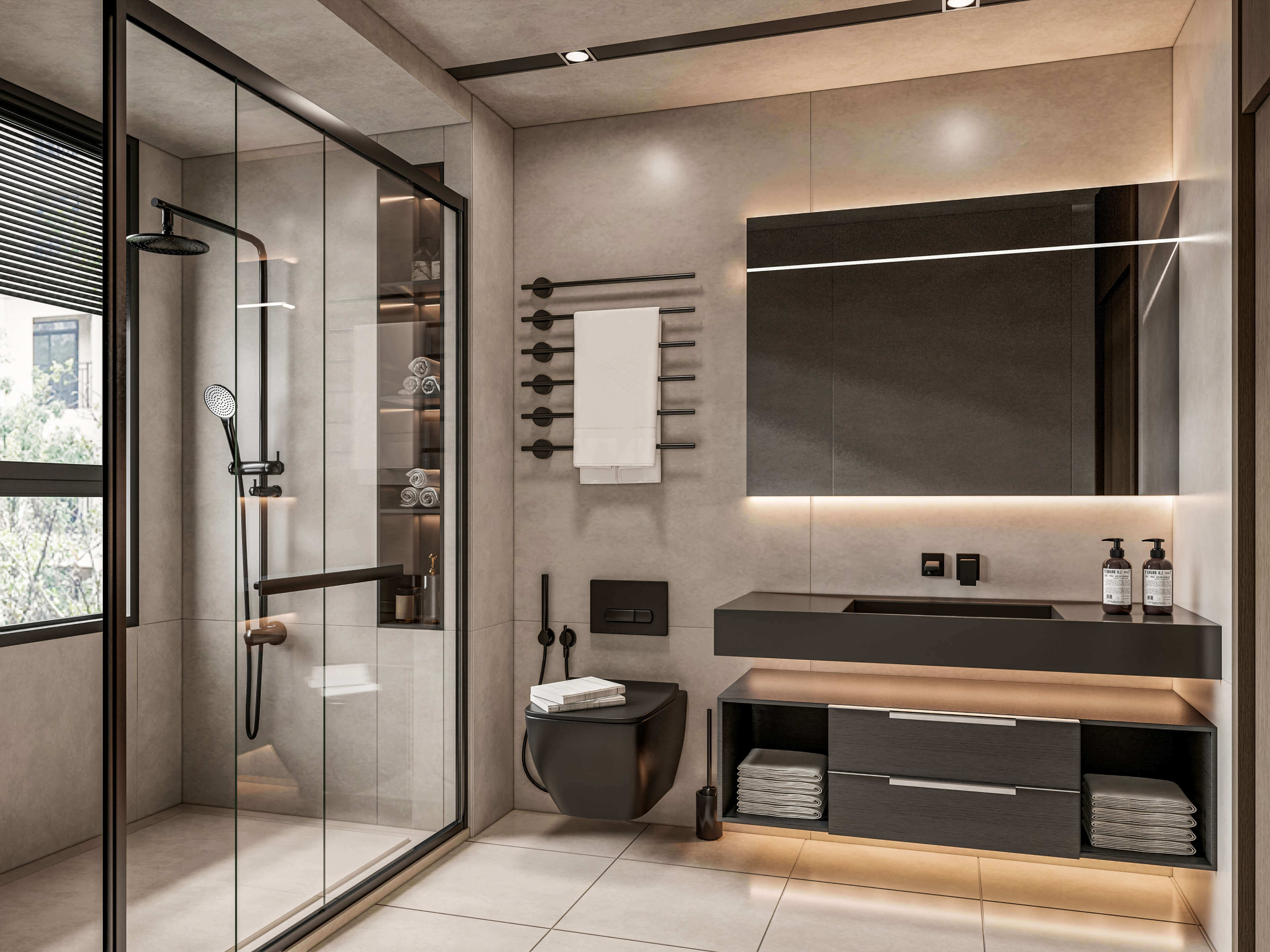 Modern Bathroom Luxury Bathroom - 3D Model by IID Studio