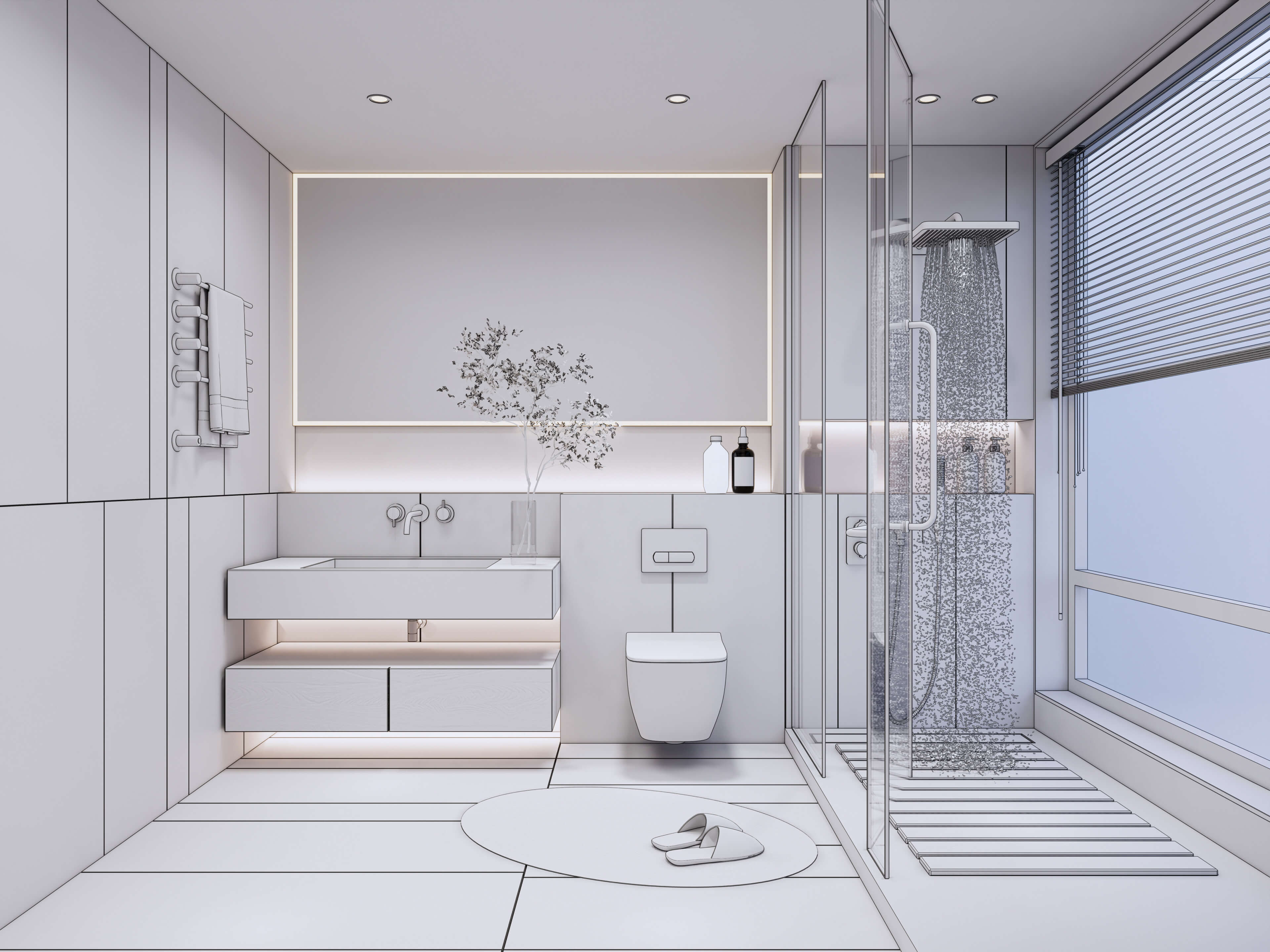 Bathroom Modern and Luxury 001 - 3D Model by IID Studio