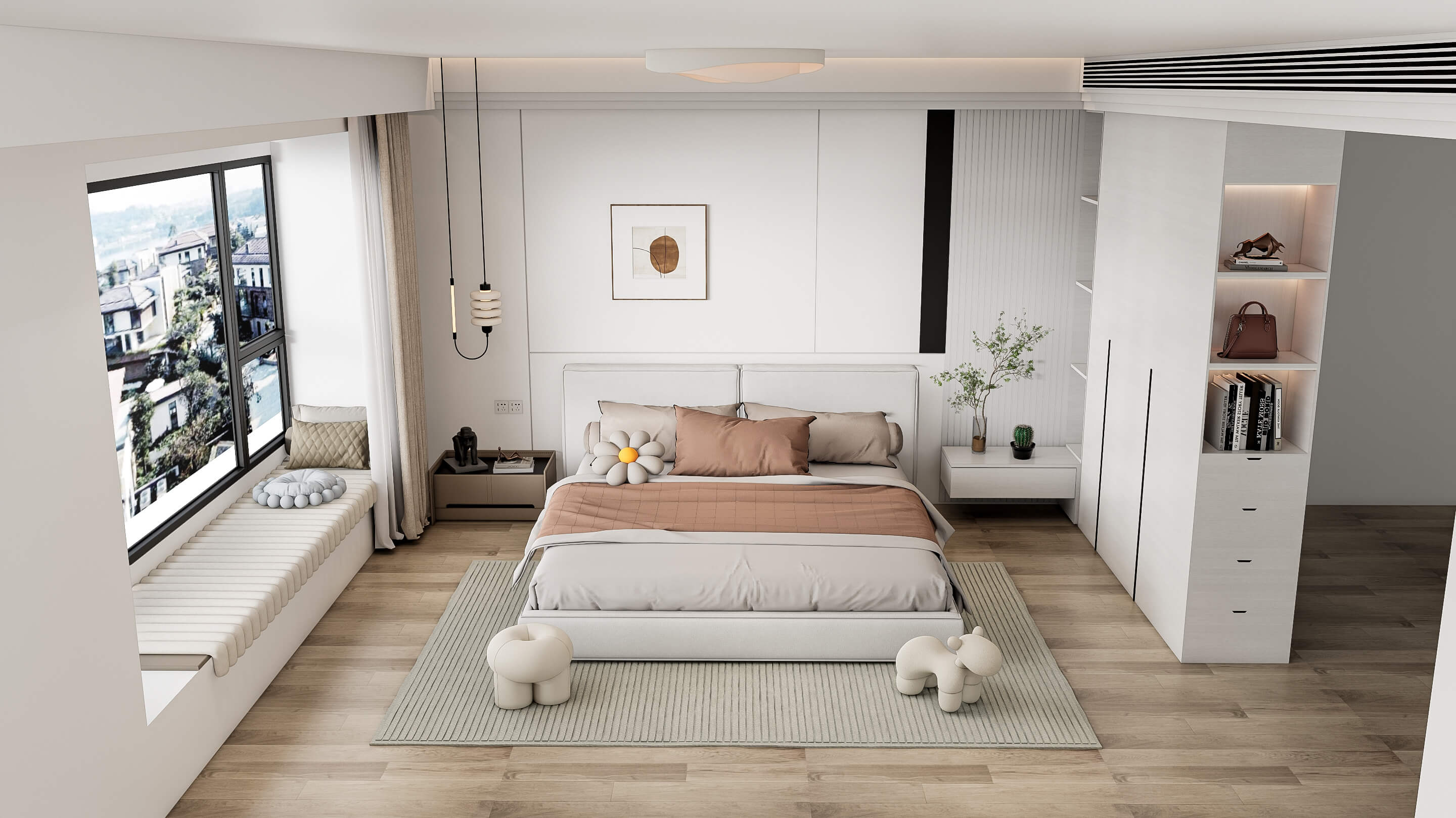 Modern Bedroom Interior 12 - 3D Model by IID Studio
