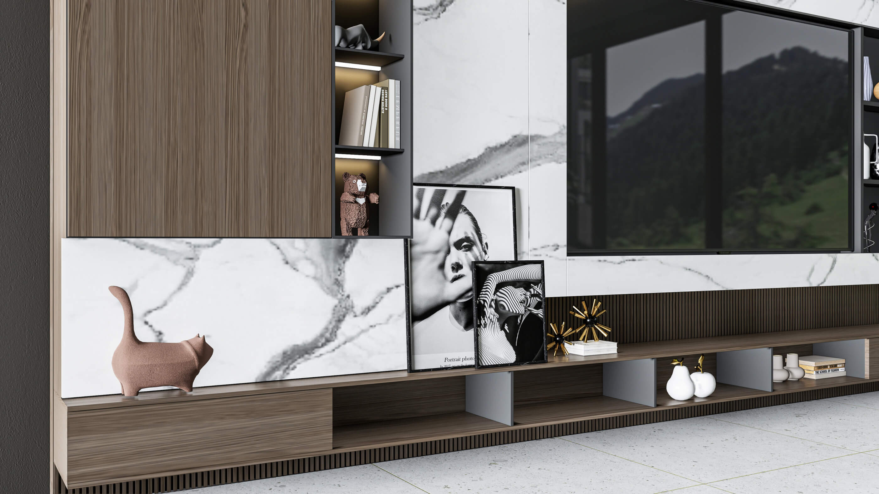 TV Wall Unit 3D Model by IID Studio