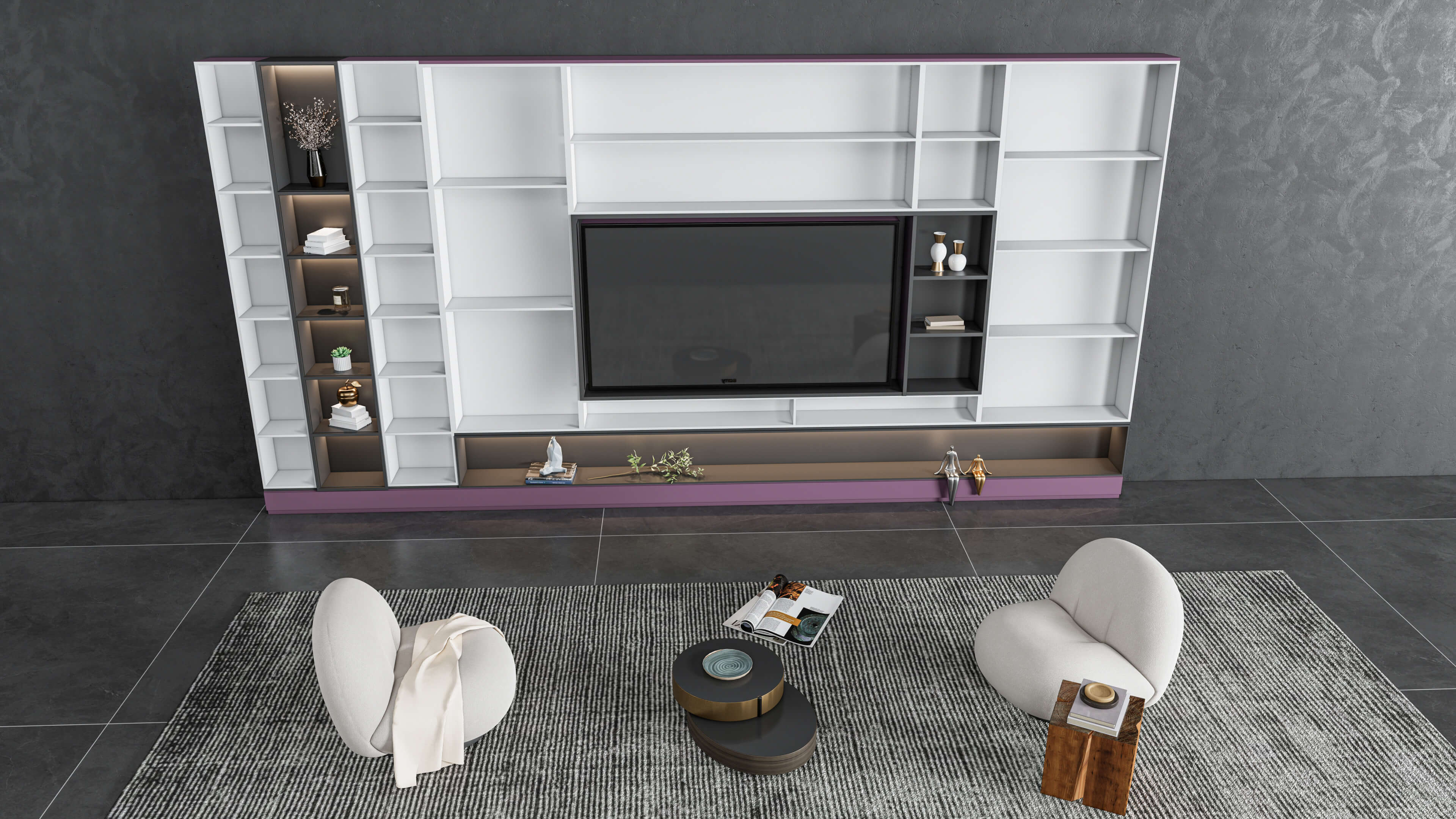 TV Wall Unit 3D Model by IID Studio