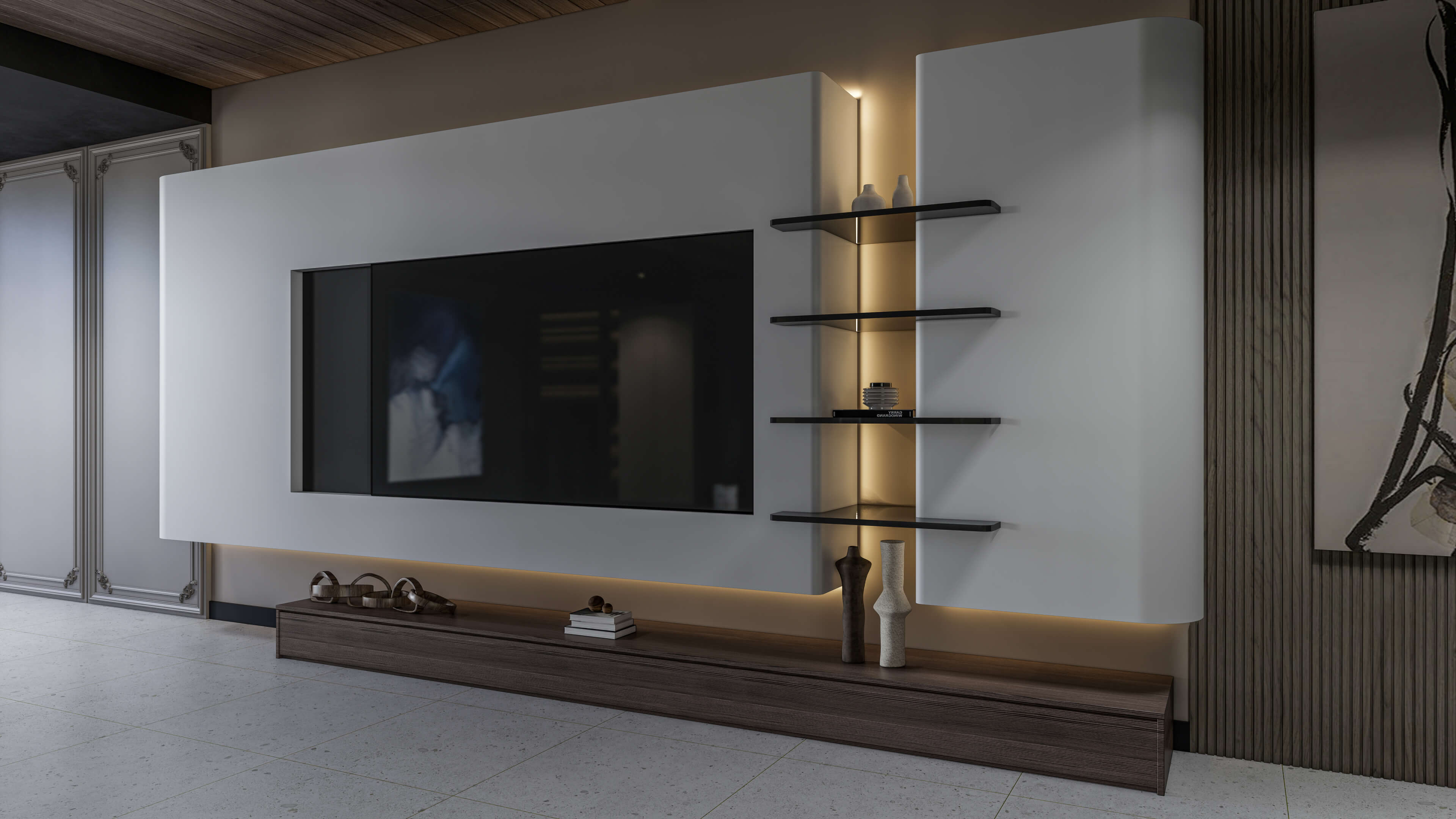 TV Wall Unit 3D Model by IID Studio