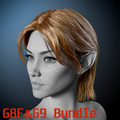 IIIDM Elven Ranger Hair for G8F and G9 by IIIDMurasaki