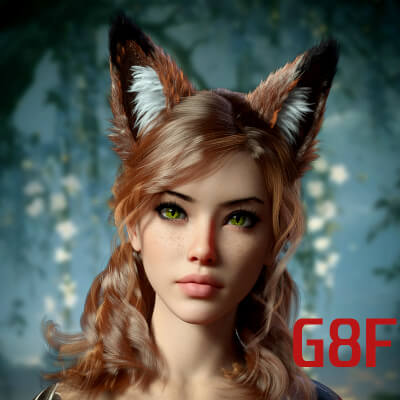 IIIDM Kitsune Ears for Genesis 8 Female