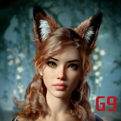 IIIDM Kitsune Ears for Genesis 9