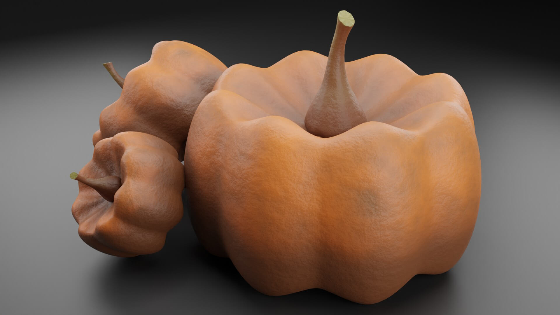 Three Pumpkins Free 3d Model By Ilham45