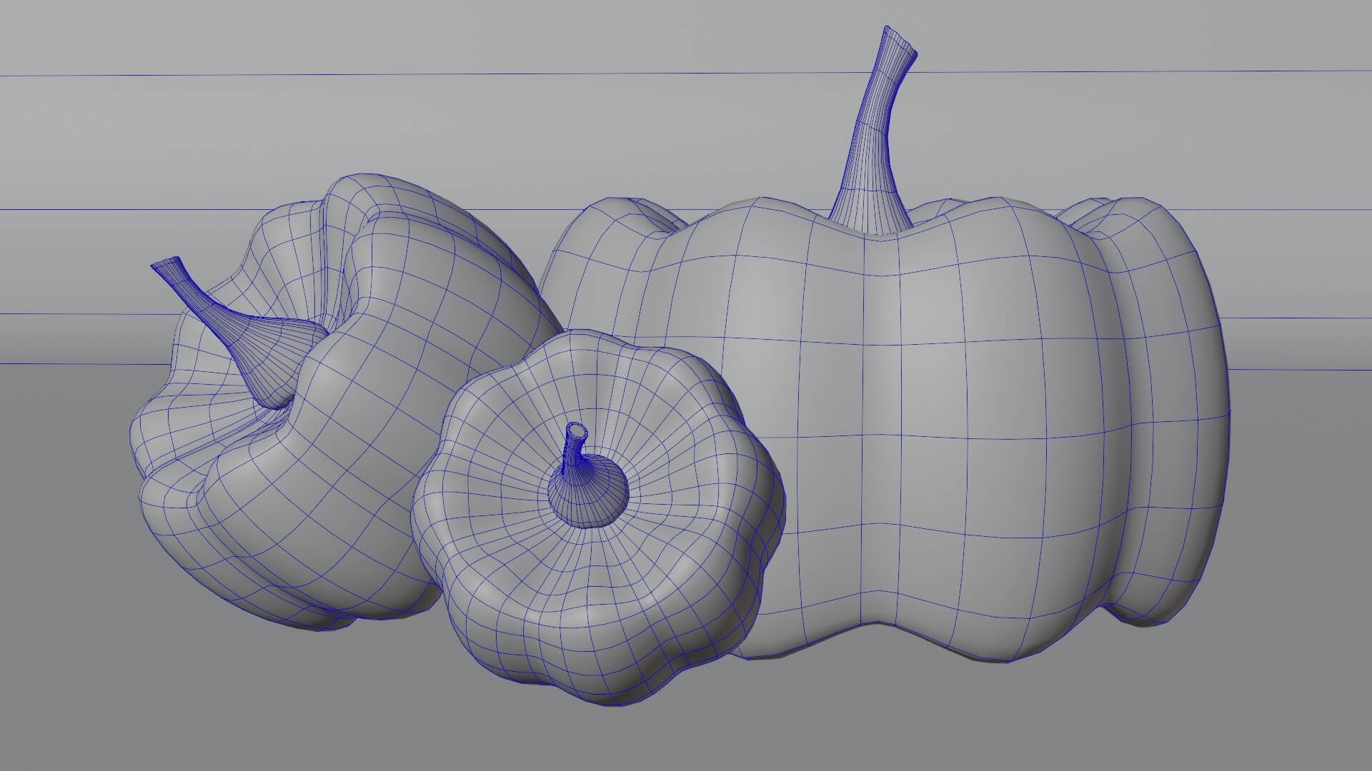 Three Pumpkins Free 3d Model By Ilham45