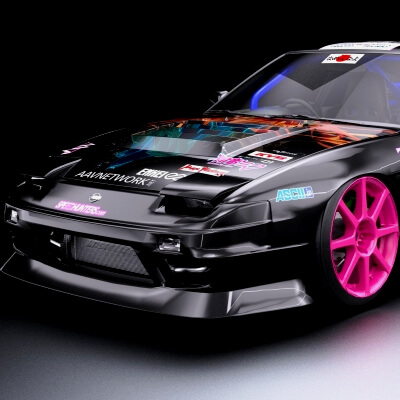BN Sports Nissan 180SX 1998 Lowpoly Model