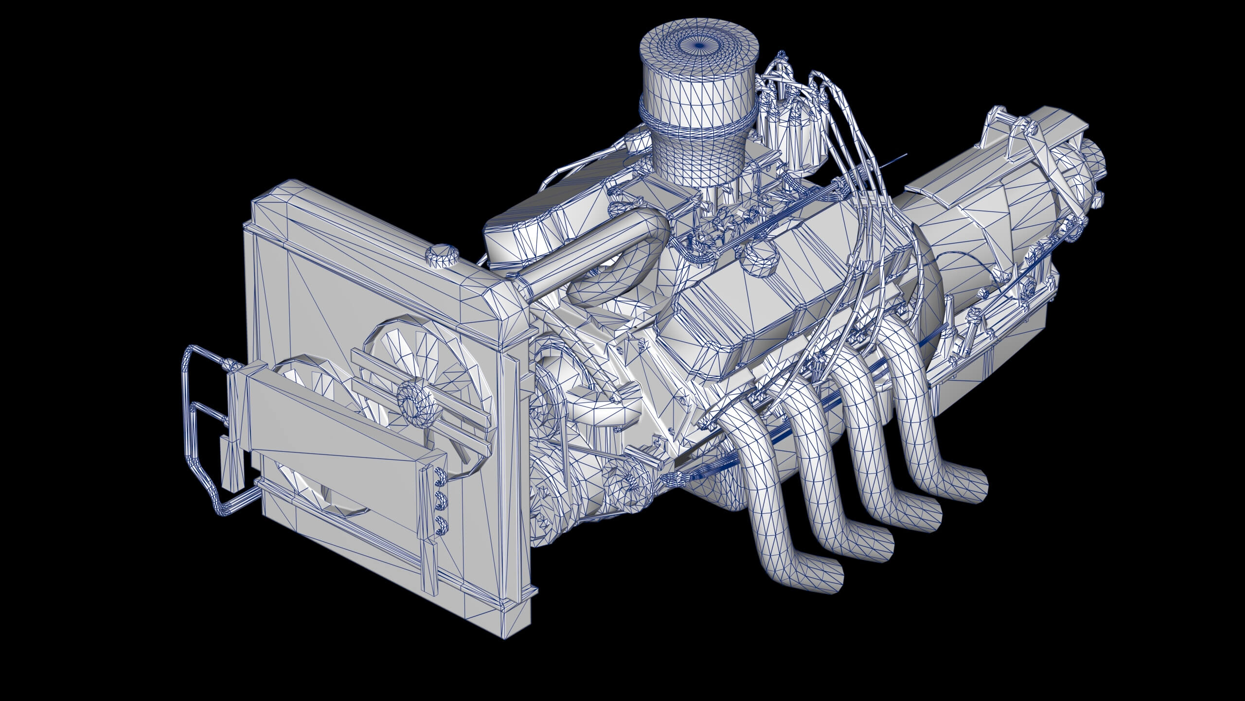 Chevy 454 Big Block V8 Engine - 3D Model by impulse99