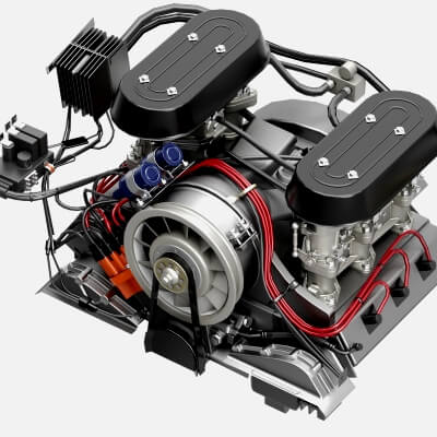Porsche Flat Six Air Cooled Engine
