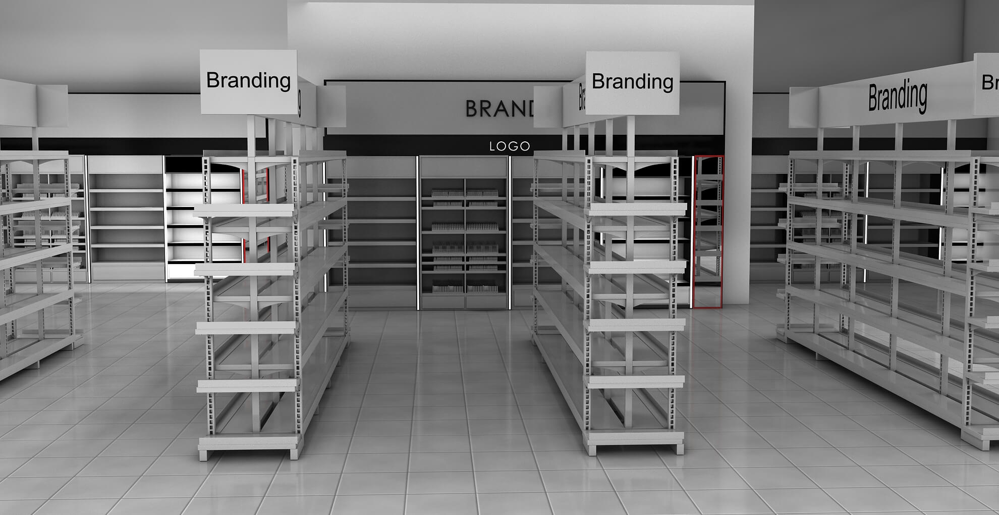 Supermarket Shelves 3D Model by imranghaffar