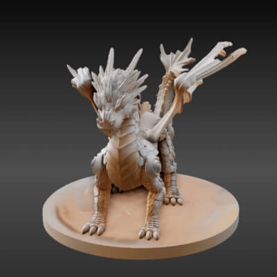 Articulated Dragon Miniature 3D Print Model - Fantasy Creatu
