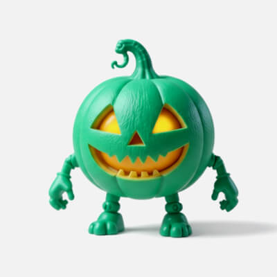 Articulated Jack-o-Lantern Toy 3D Print Model Pumpkin Charac