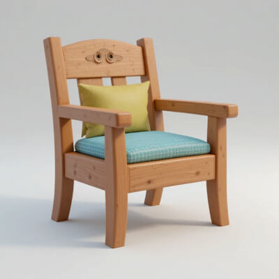 Cartoon Chair 3D Model Free Low Poly - Game-Ready Stylized F